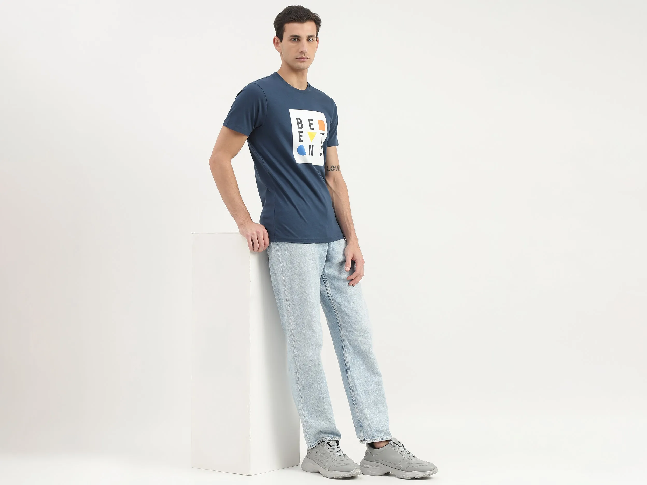 Regular Fit Round Neck Printed T-Shirt