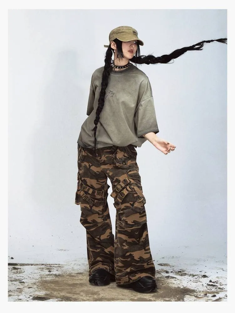 retro vibe loose casual trousers