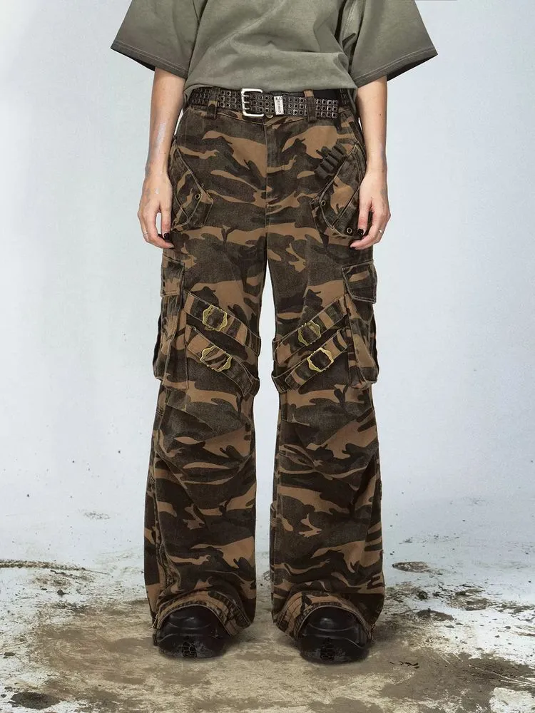 retro vibe loose casual trousers