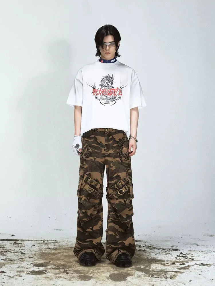 retro vibe loose casual trousers