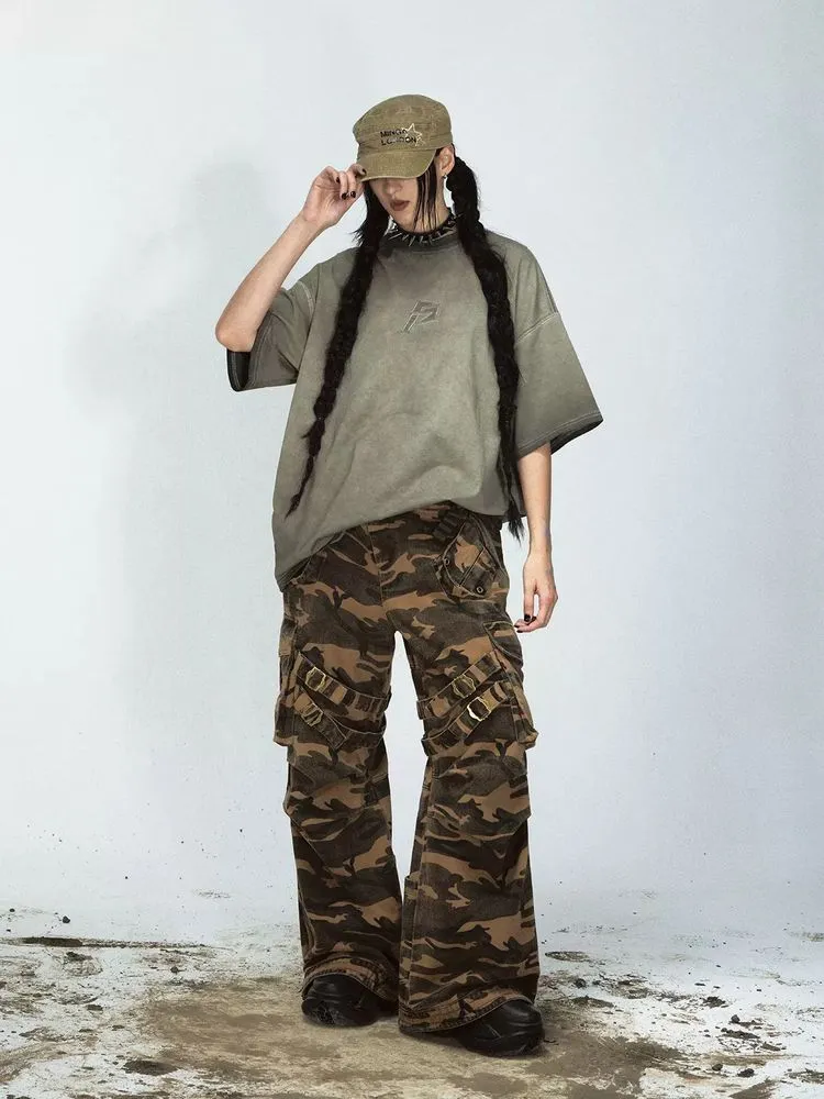 retro vibe loose casual trousers