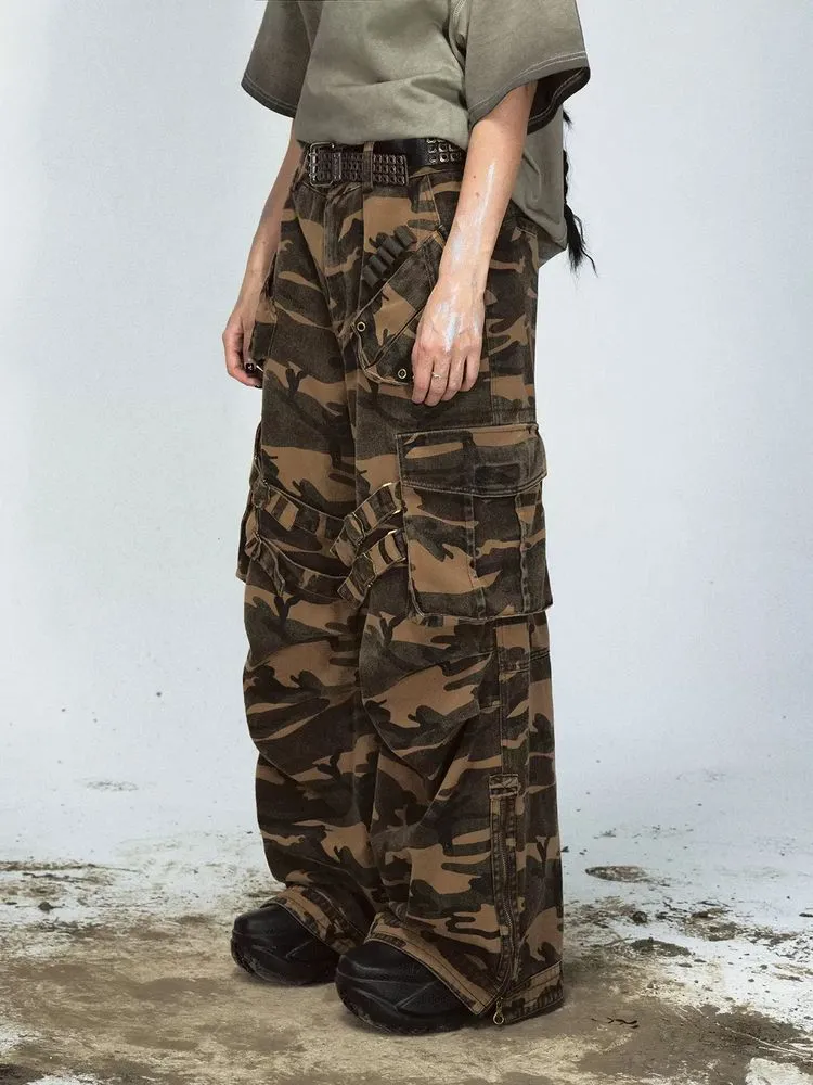 retro vibe loose casual trousers