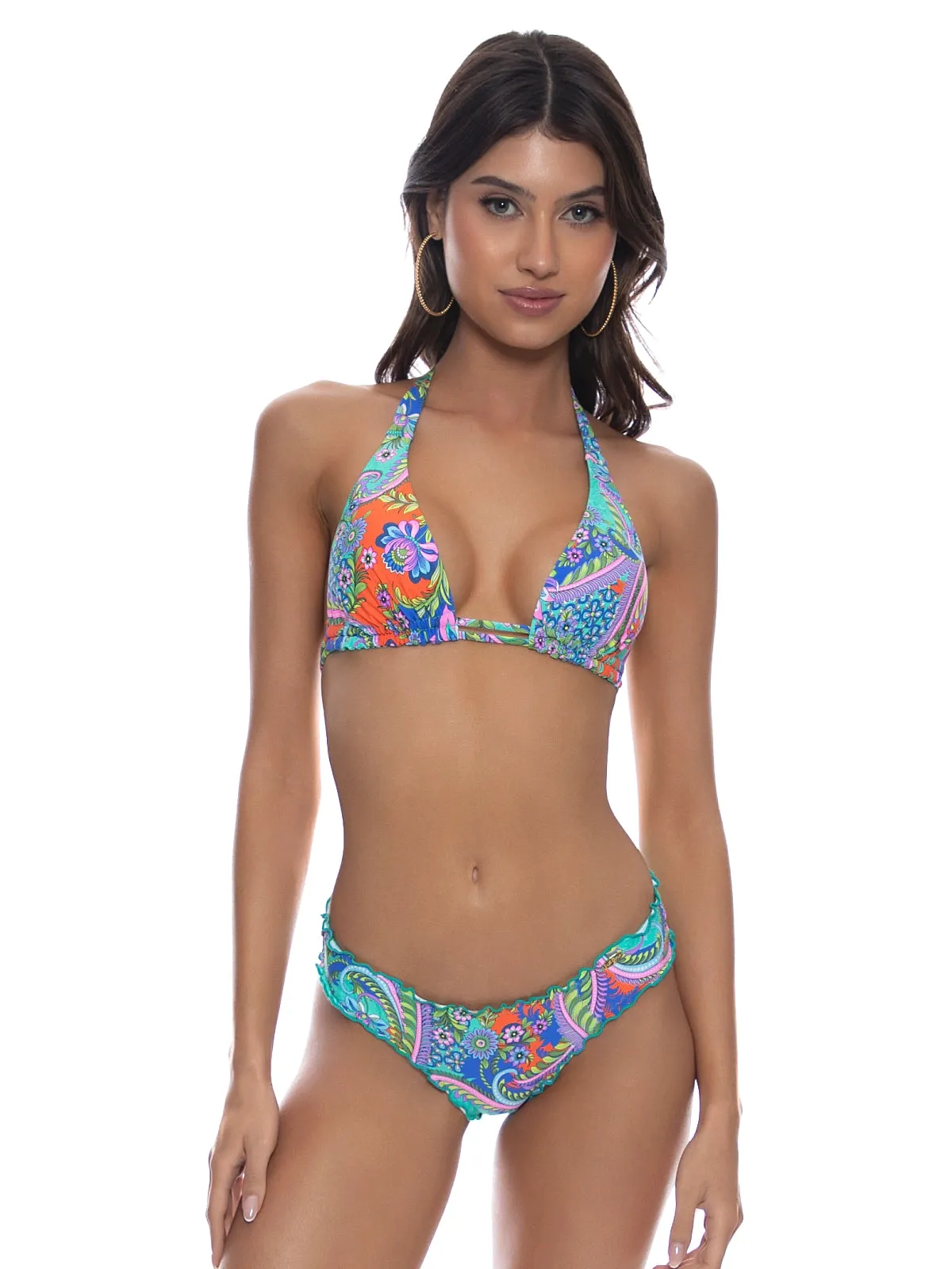 Reversible Triangle Halter-Ruched Back Bikini
