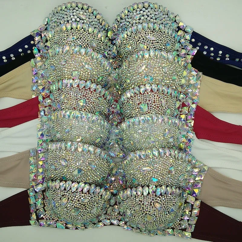 Rhinestone Padded Bra Top