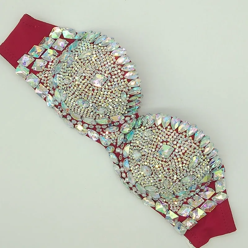 Rhinestone Padded Bra Top