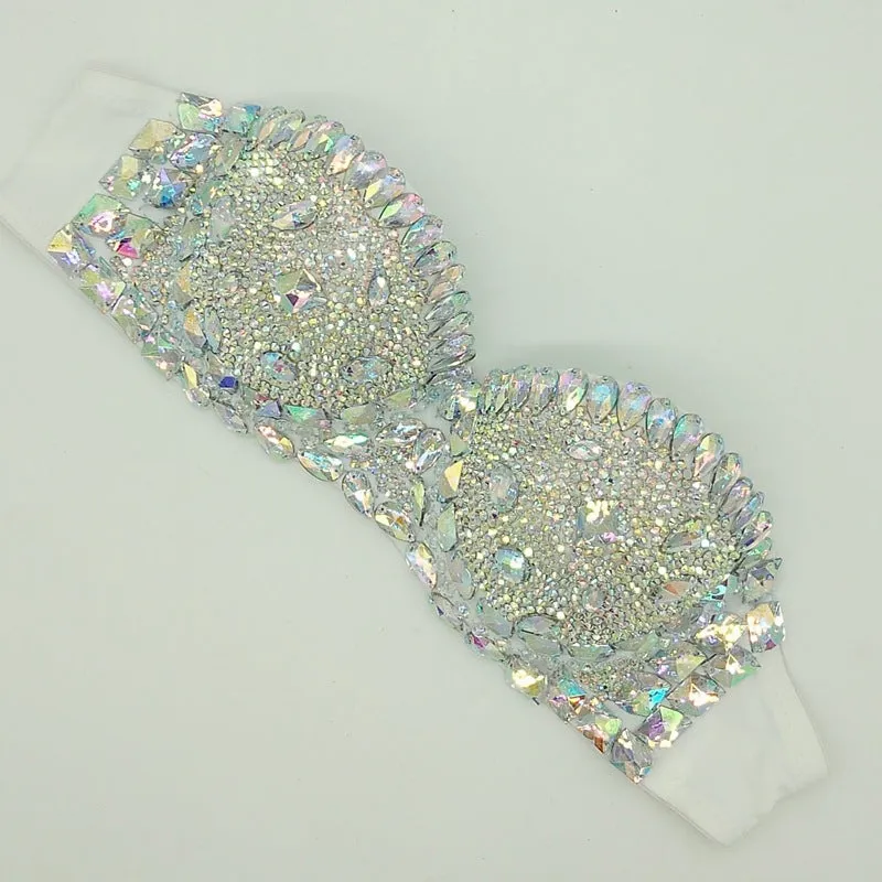 Rhinestone Padded Bra Top