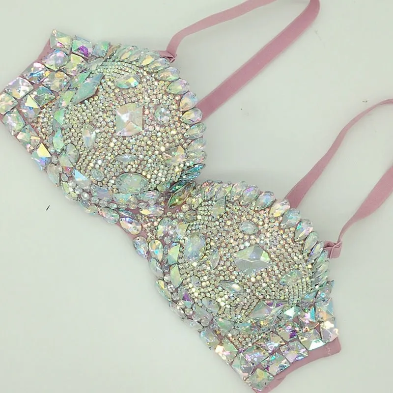 Rhinestone Padded Bra Top