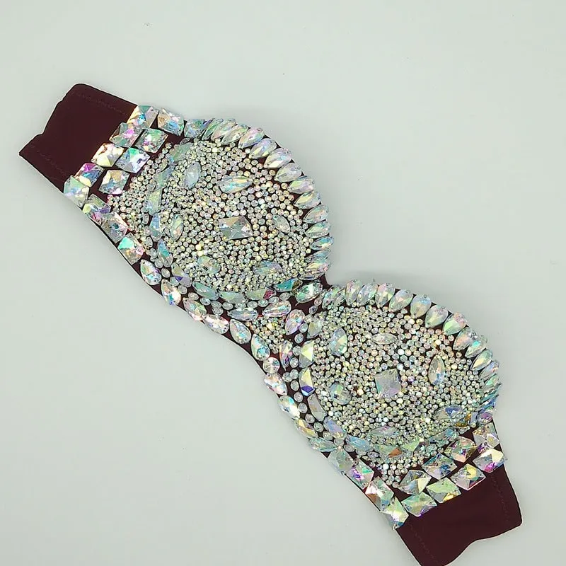 Rhinestone Padded Bra Top