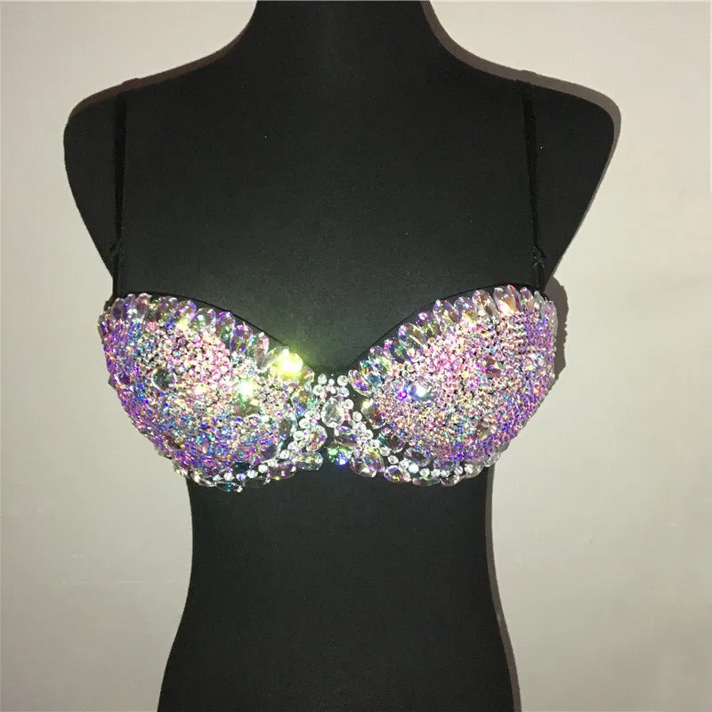 Rhinestone Padded Bra Top