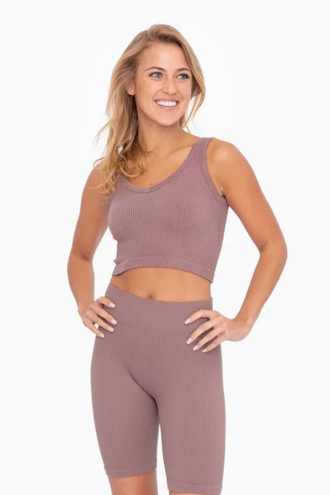 Ribbed Seamless Cropped Tank Top