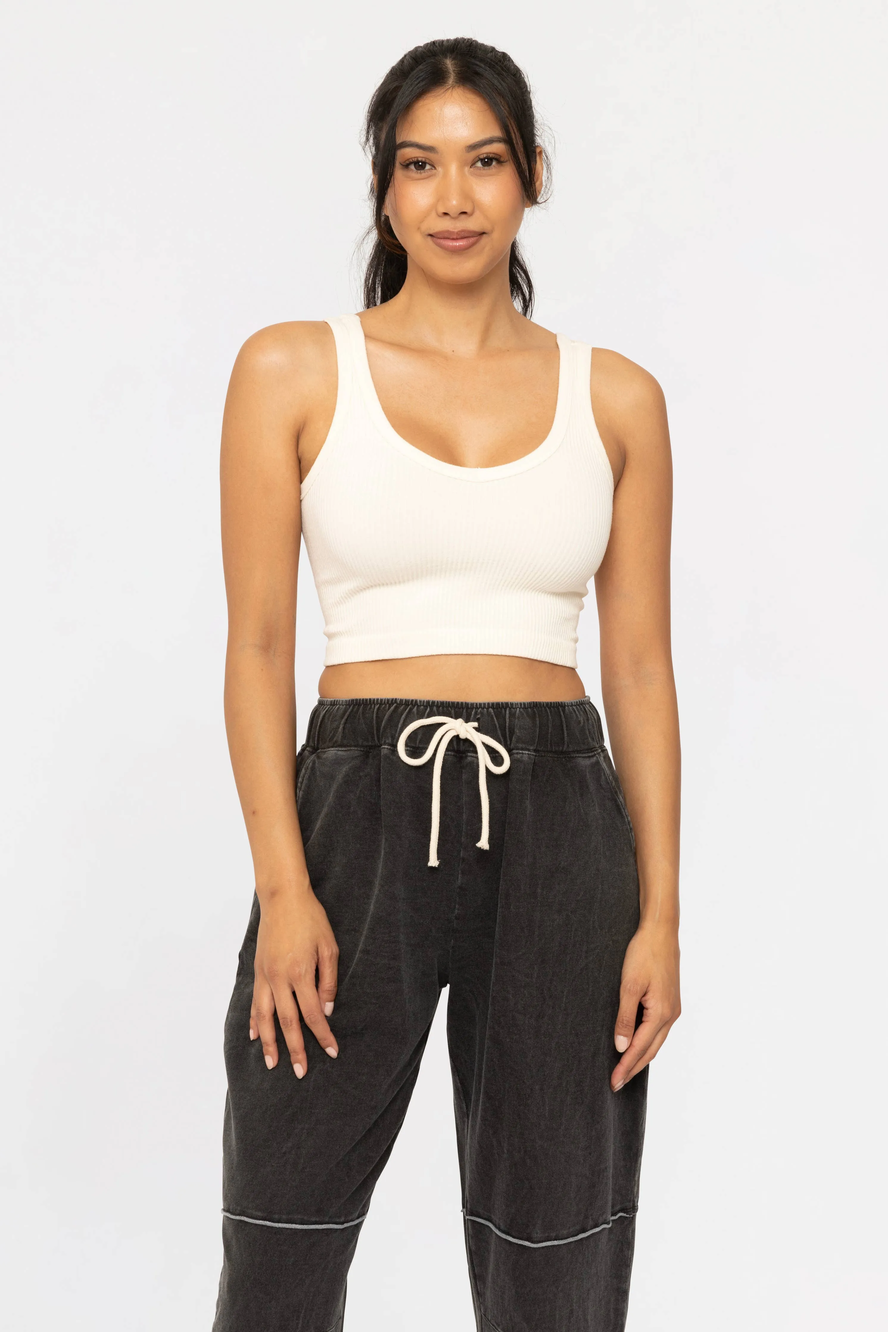 Ribbed Seamless Cropped Tank Top