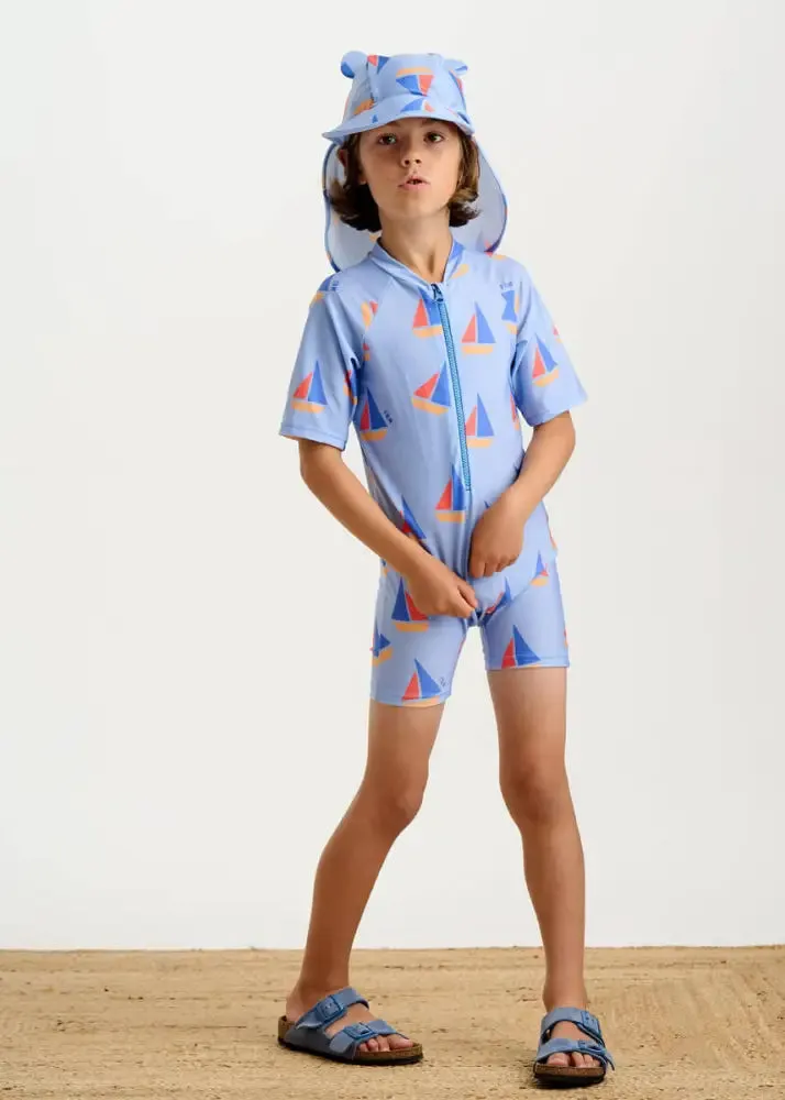 Riki - Blue Sailboat Baby & Kids Swim Rash Suit
