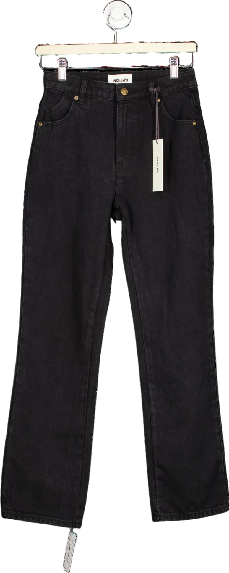 Rolla's Ash Black Original Straight Jeans Size UK W25