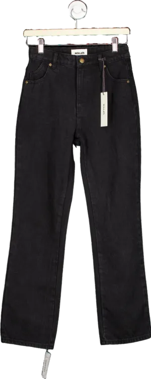 Rolla's Ash Black Original Straight Jeans Size UK W25