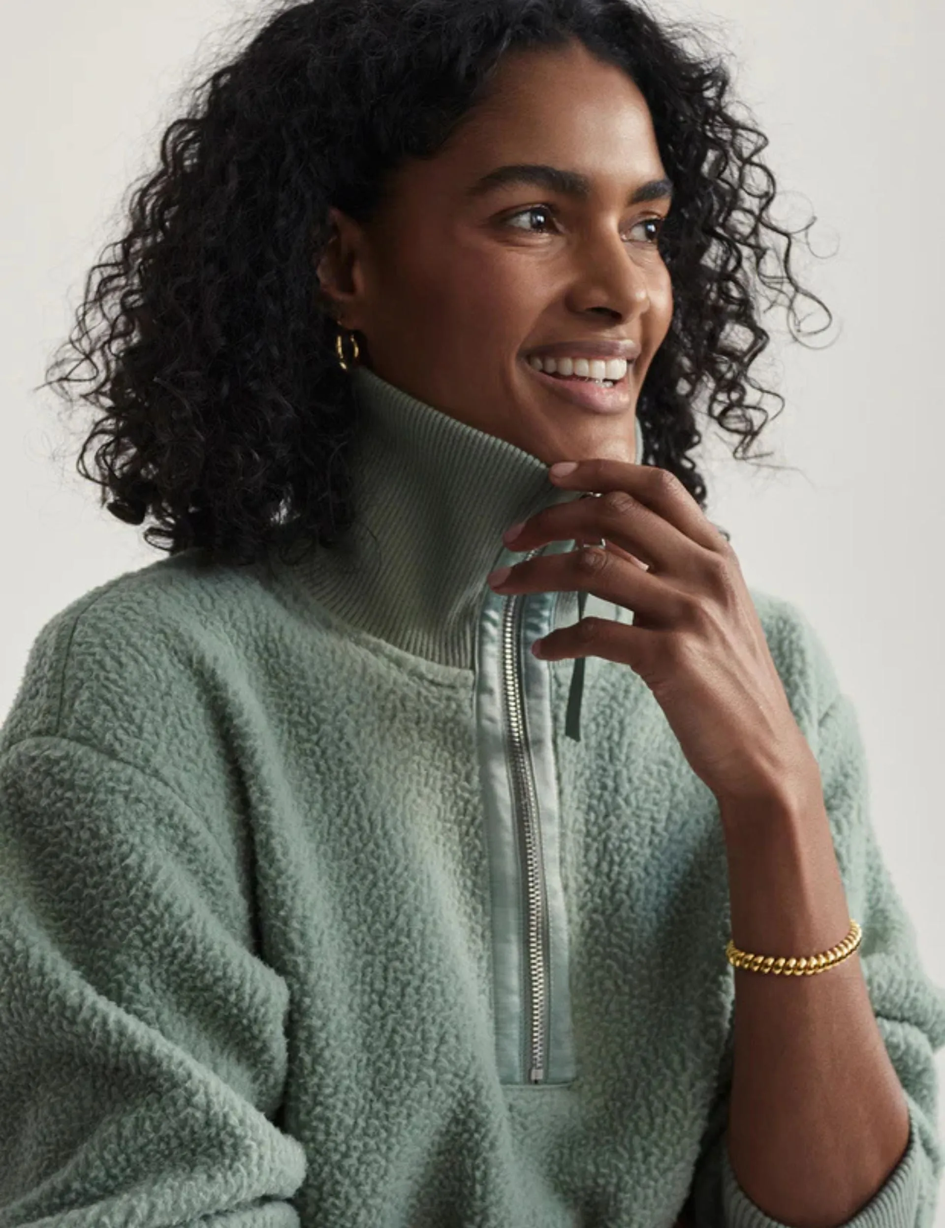 Roselle Half-Zip Fleece - Lily Pad