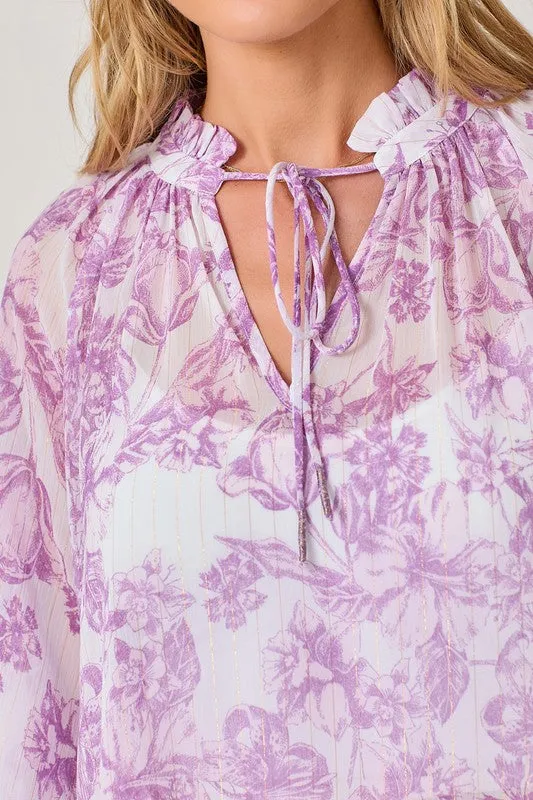 Ruffle Collar Peasant Blouse
