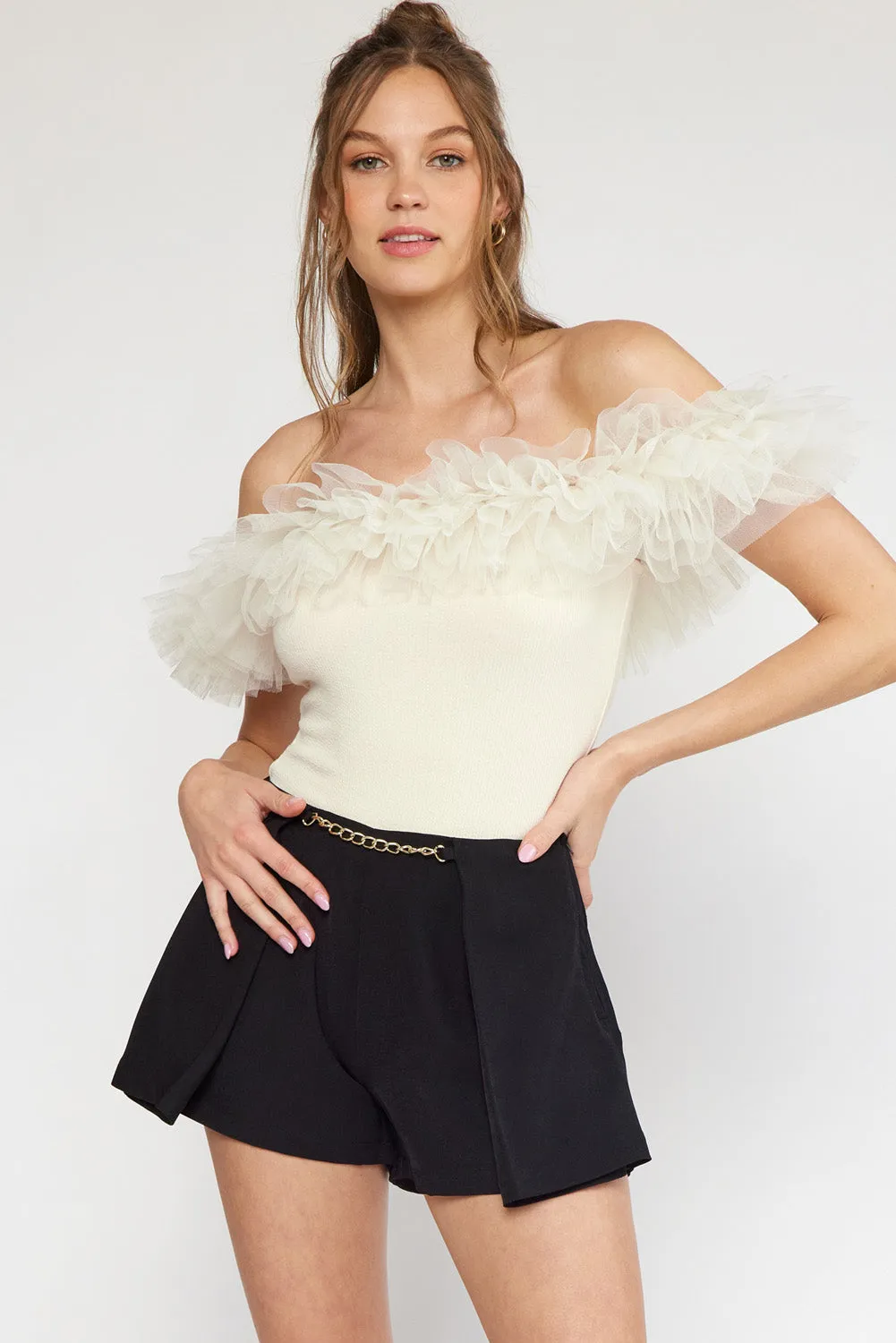 Ruffle His Feathers Bodysuit in White