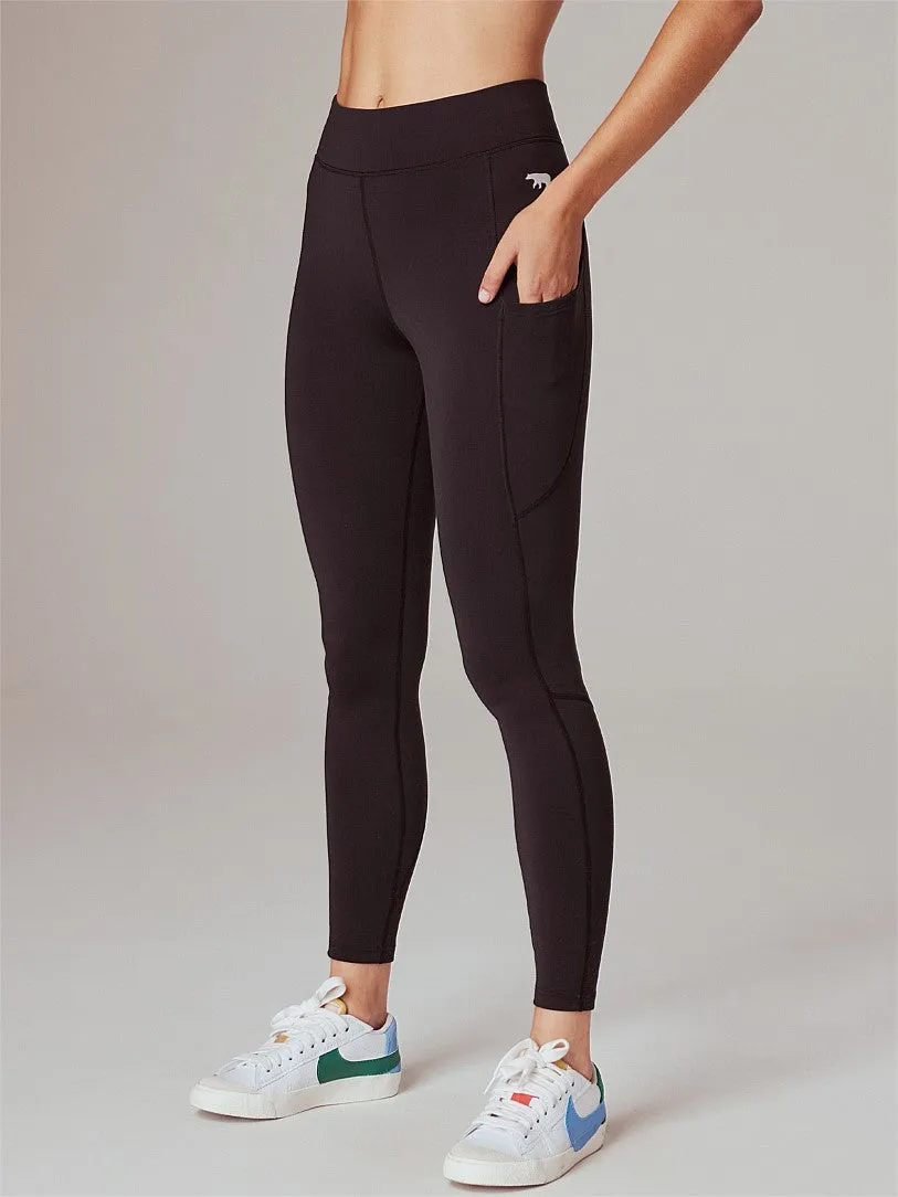 Running Bare  Flex Zone Thermal Leggings 28" | Black
