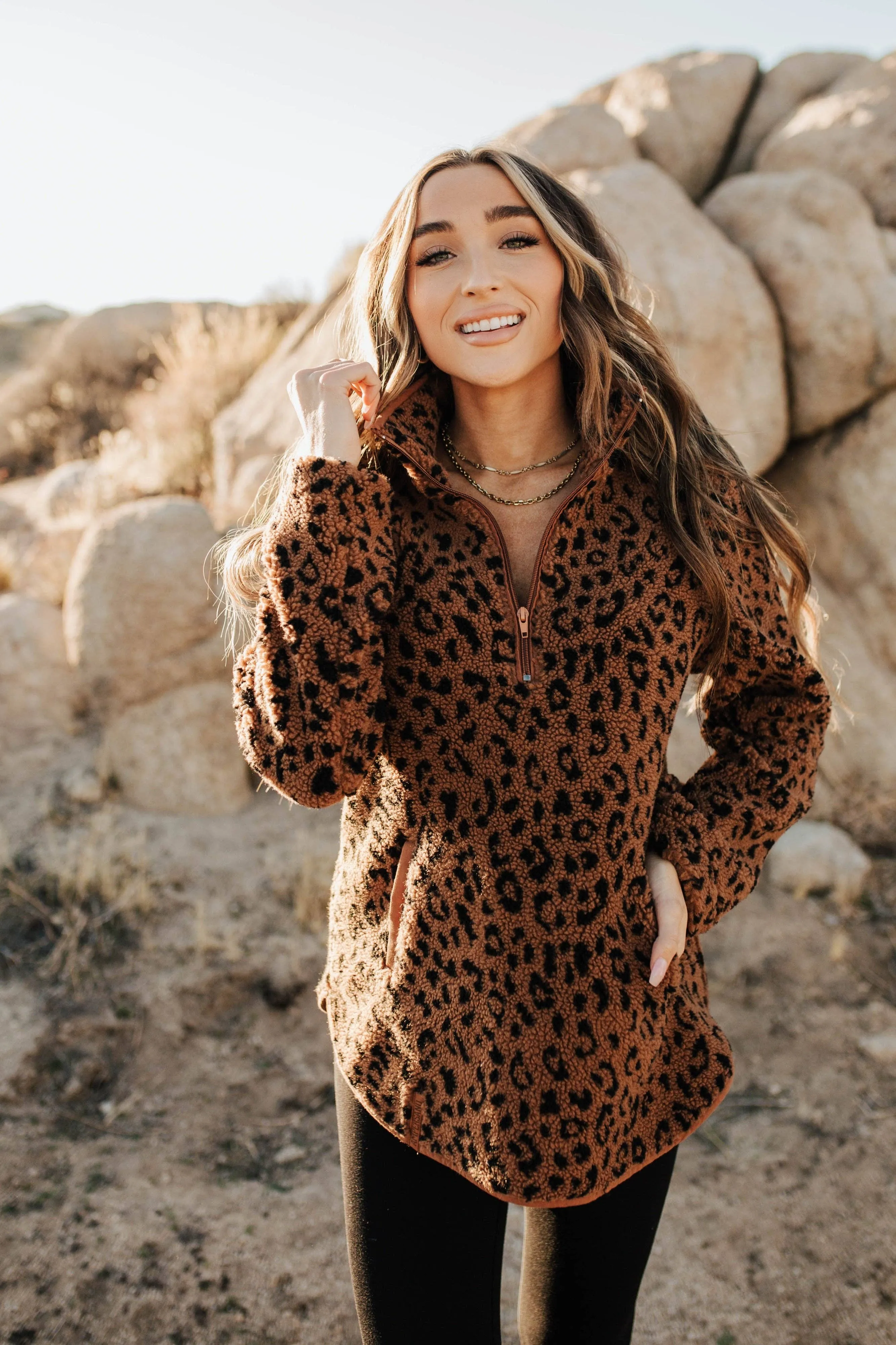 Rust Animal Print Sherpa