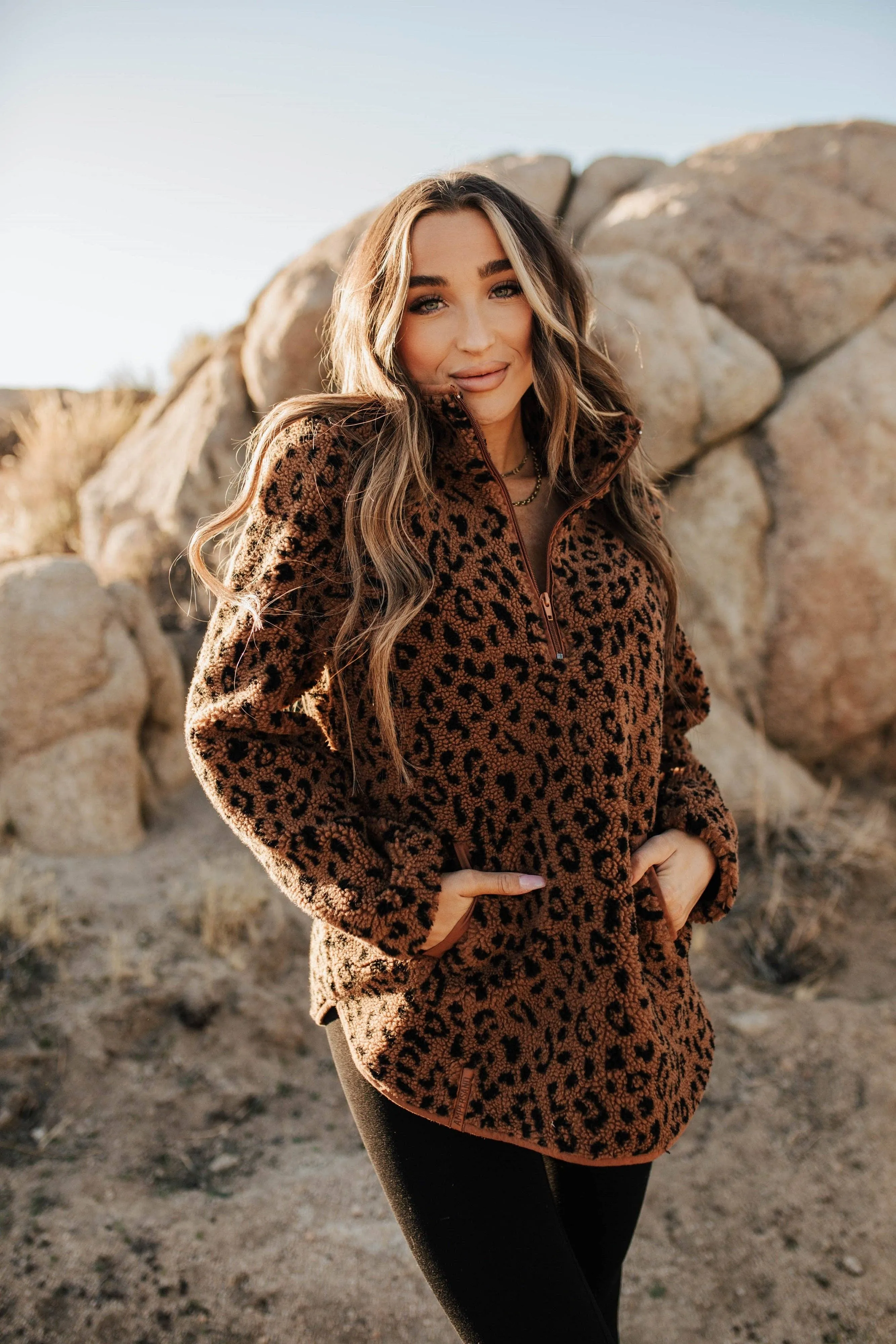 Rust Animal Print Sherpa