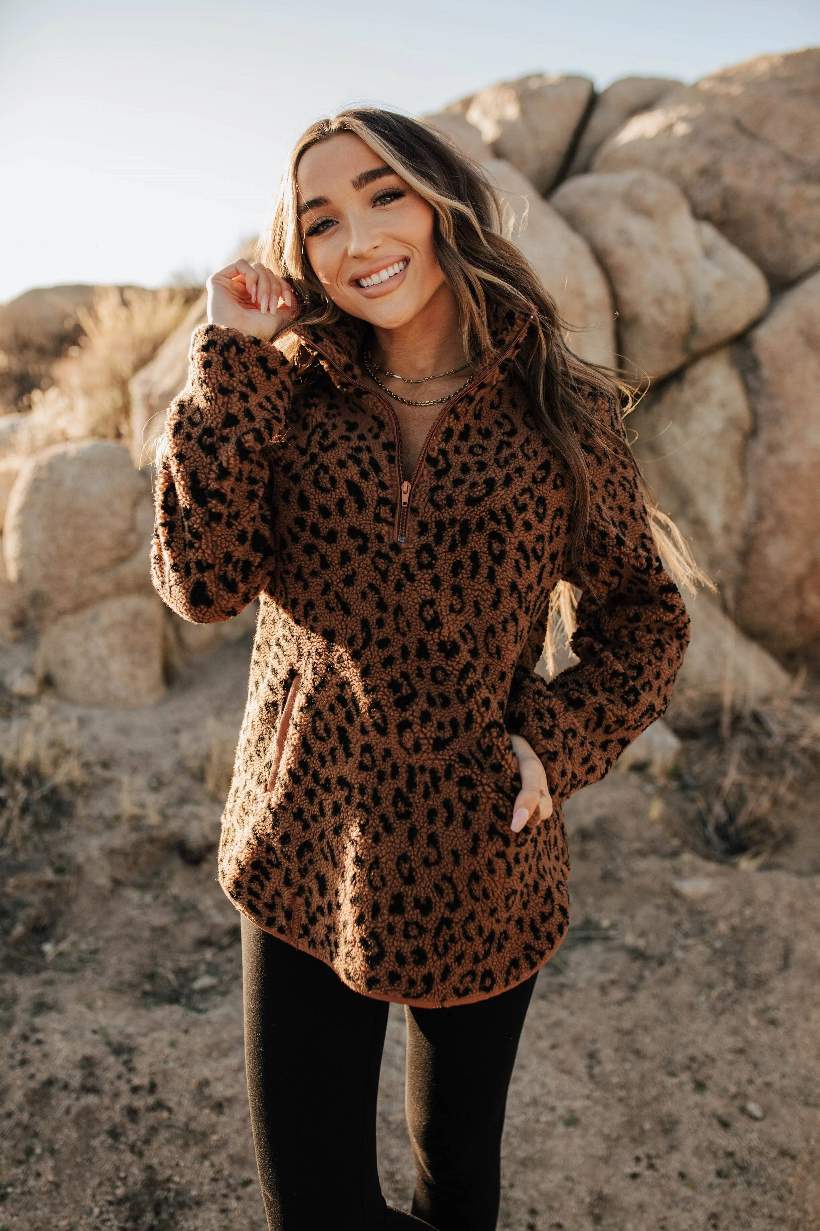 Rust Animal Print Sherpa