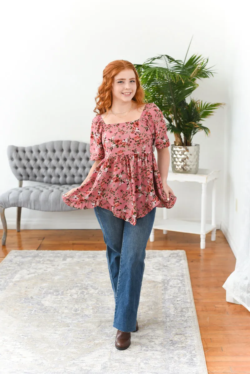 Sadie Floral Smock-Back Blouse FINAL SALE