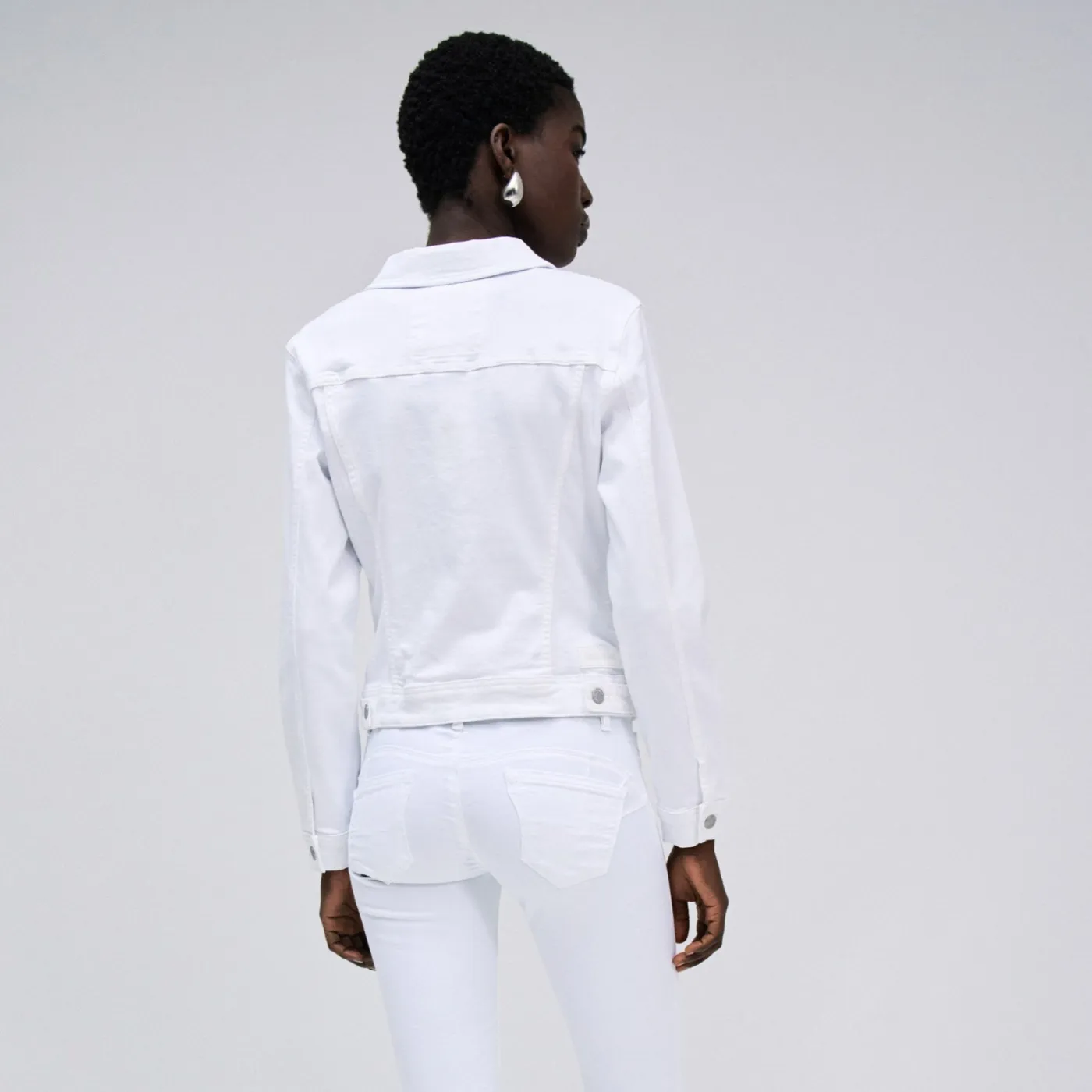 Salsa Slim White Denim Jacket
