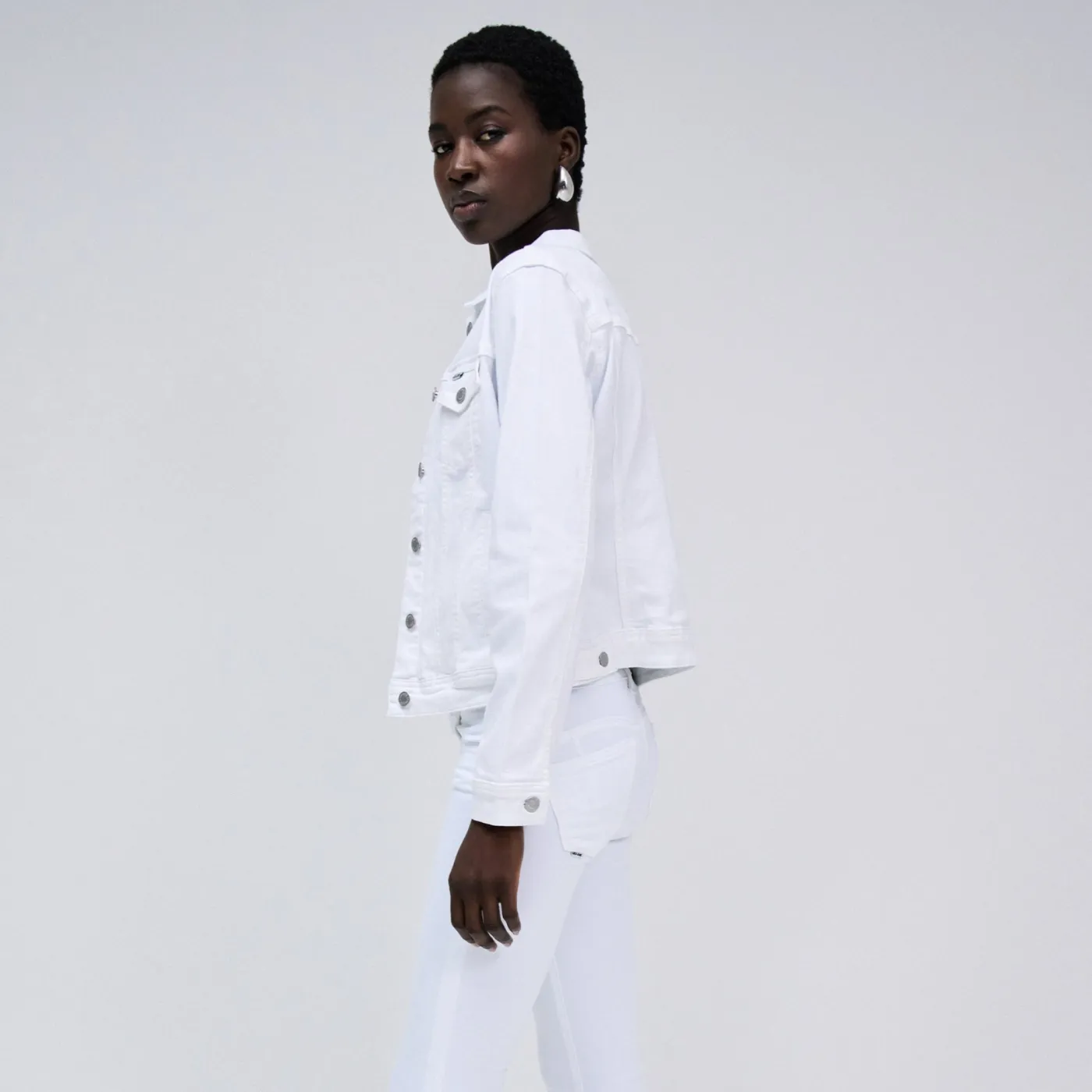 Salsa Slim White Denim Jacket