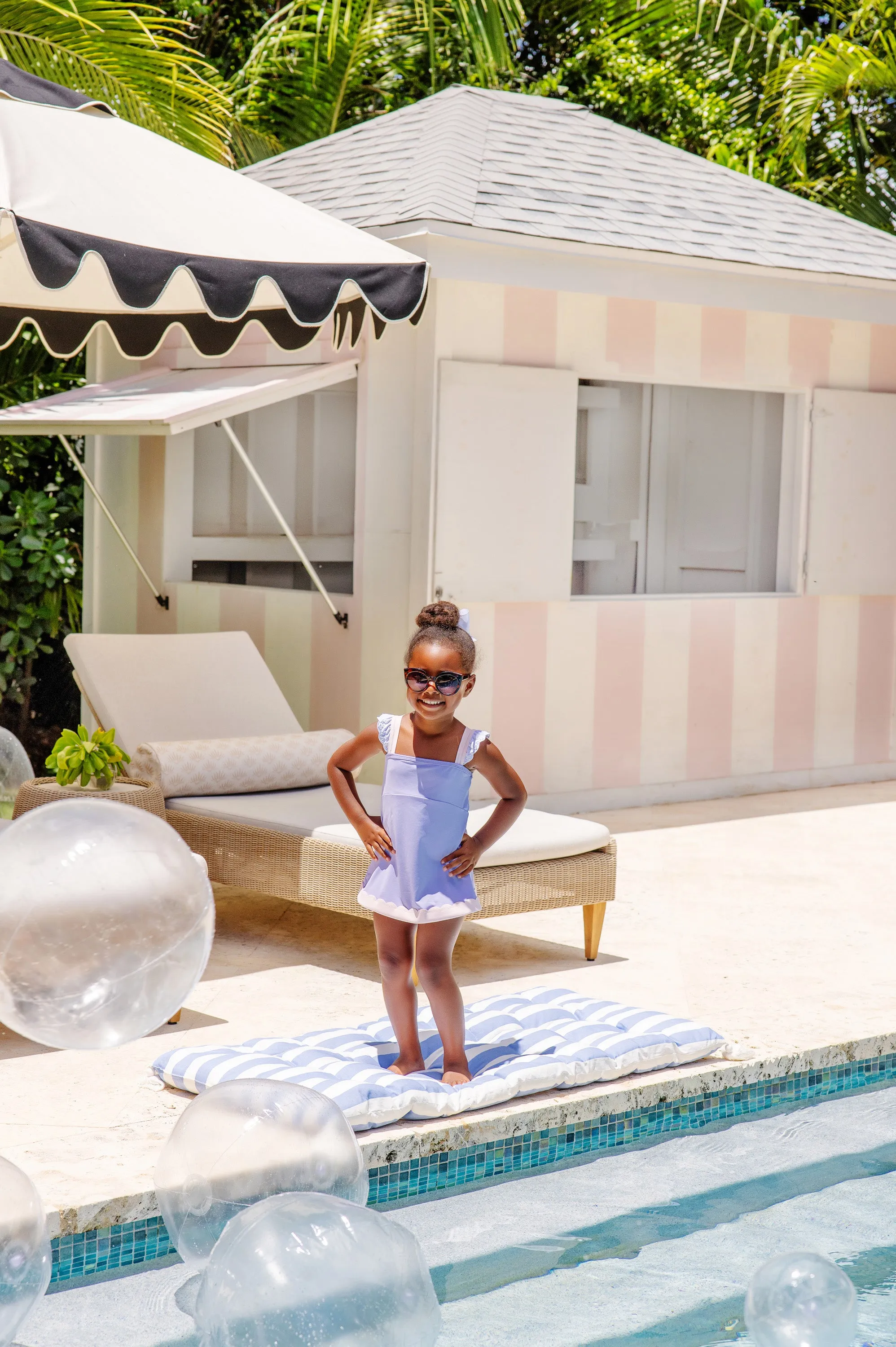 Sanctuary Scallop Swimsuit - Lauderdale Lavender with Palm Beach Pink