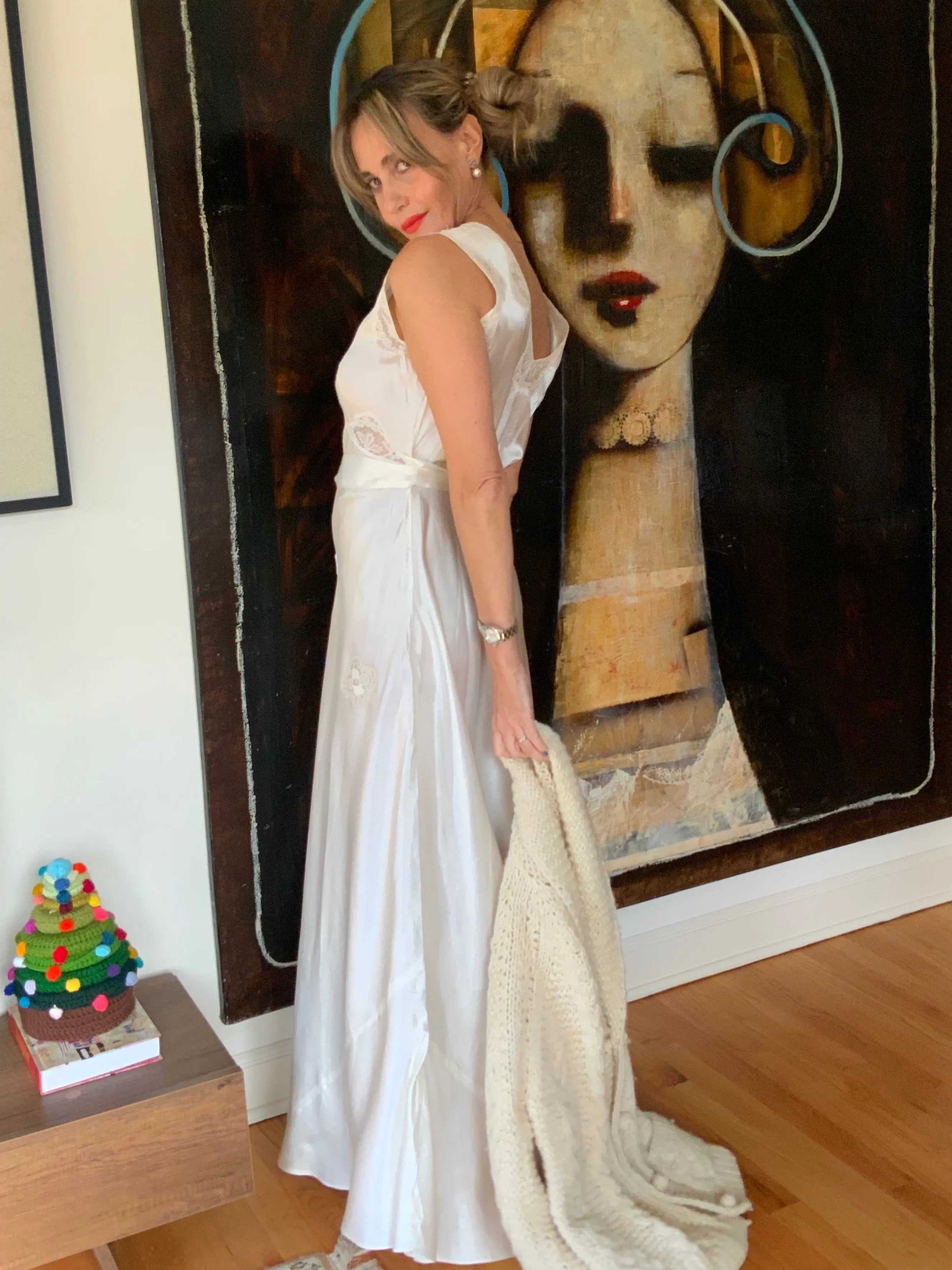 Satin Bridal Nightgown - 50s - 50T