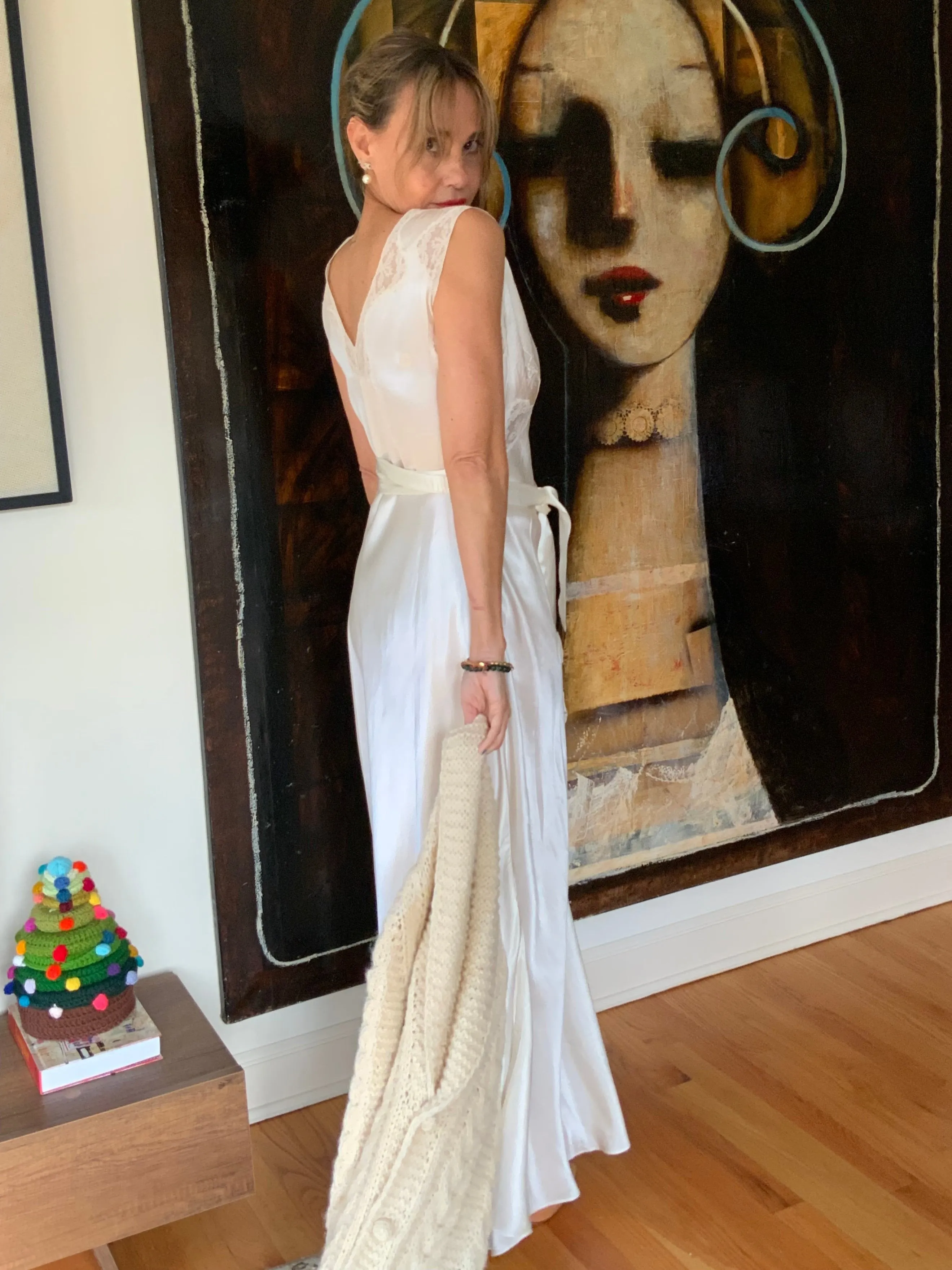 Satin Bridal Nightgown - 50s - 50T