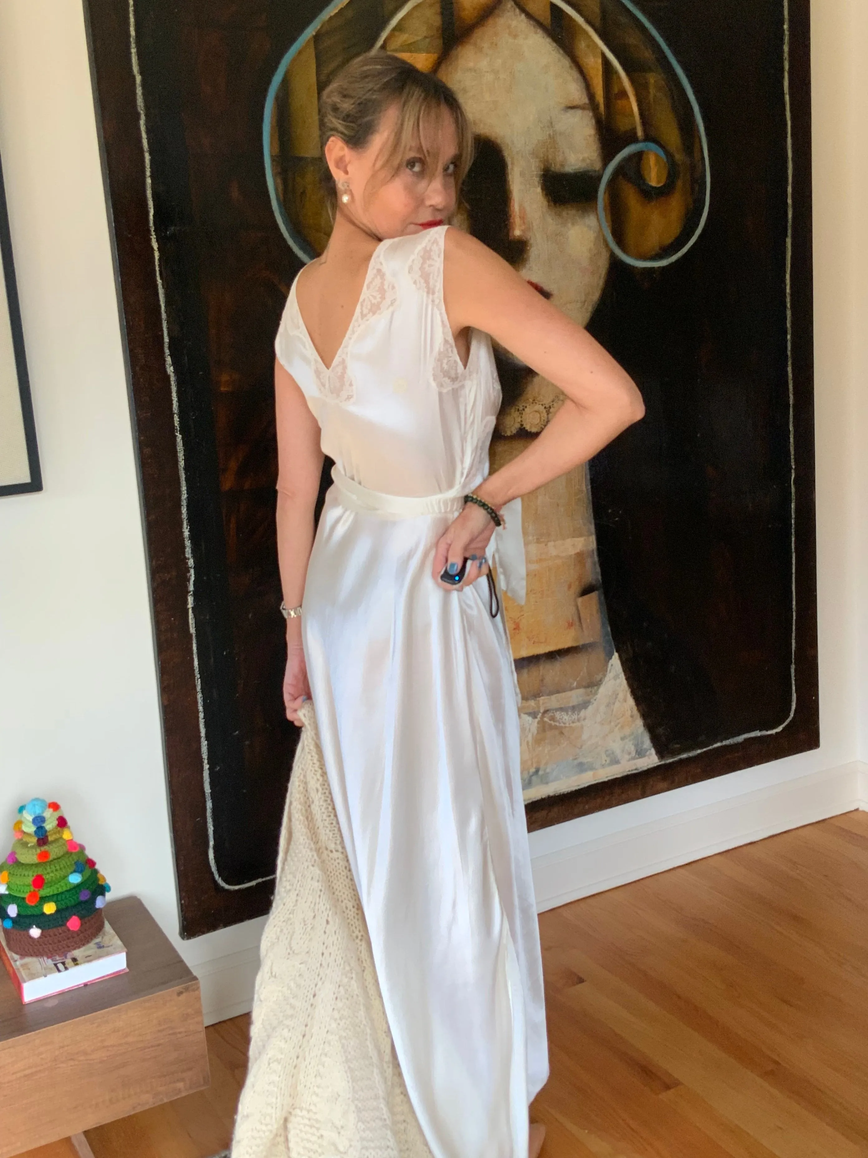Satin Bridal Nightgown - 50s - 50T