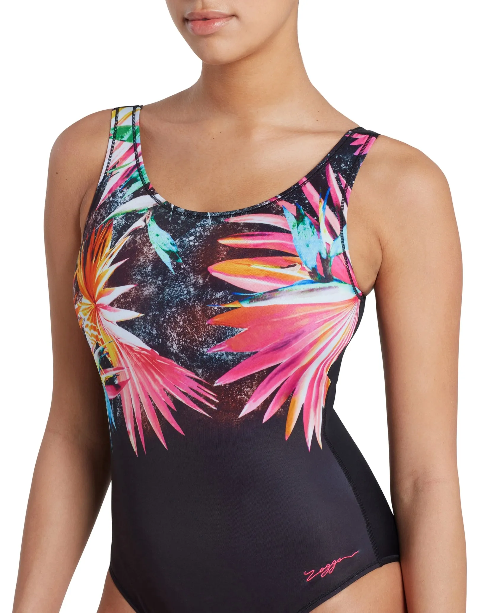 Savannah Scoopback Swimsuit - Black/Pink