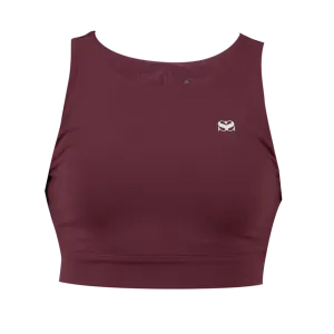 Scramble Hearts Cropped Tank Top - Burgundy