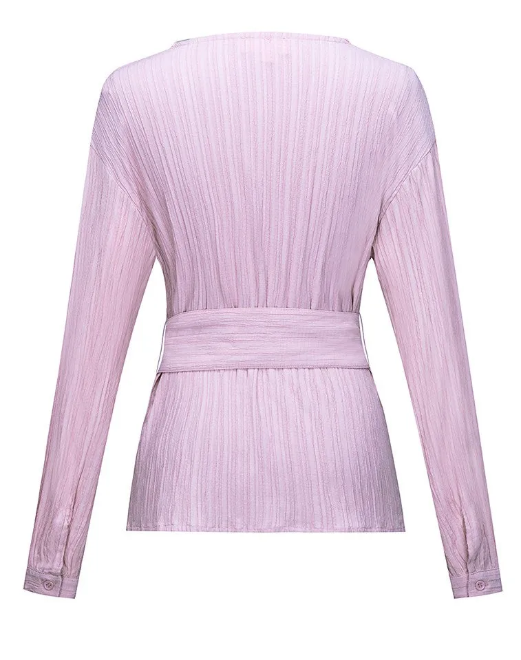 Scrunch Waist Tie Blouse