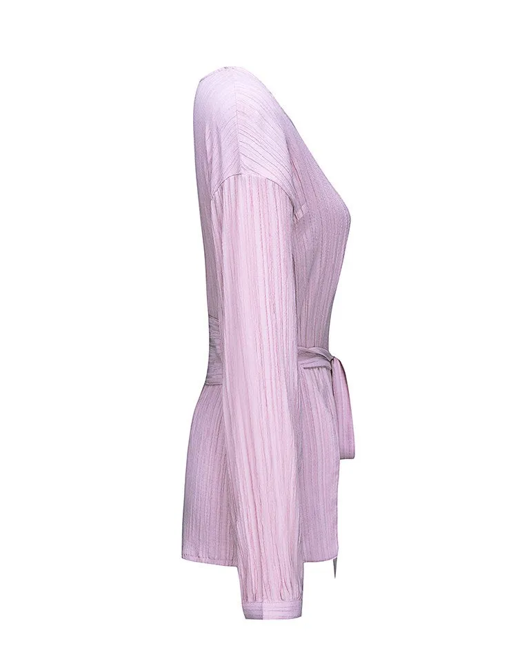 Scrunch Waist Tie Blouse