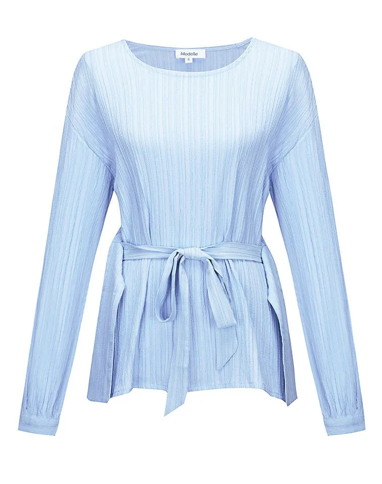 Scrunch Waist Tie Blouse