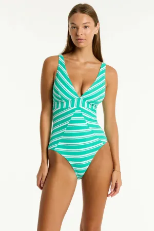 SEA LEVEL- WOMEN'S 1PC BIARRITZ PANEL LINE SWIMSUIT