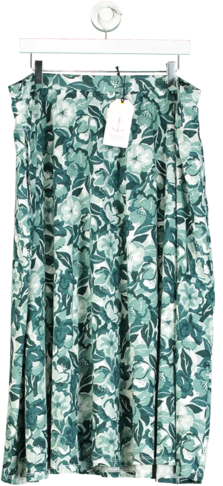 Seasalt Green Collage Floral Reflection Ready Sail Skirt UK 18