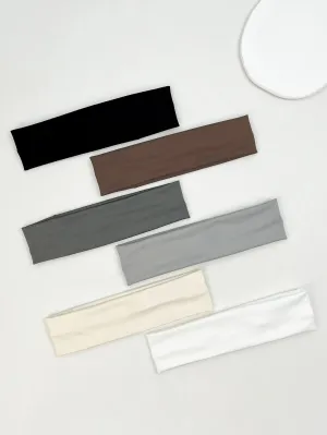 Set of 6 Fashion Sports Headbands for Women - Elastic Hairbands for Fitness, Running, Yoga
