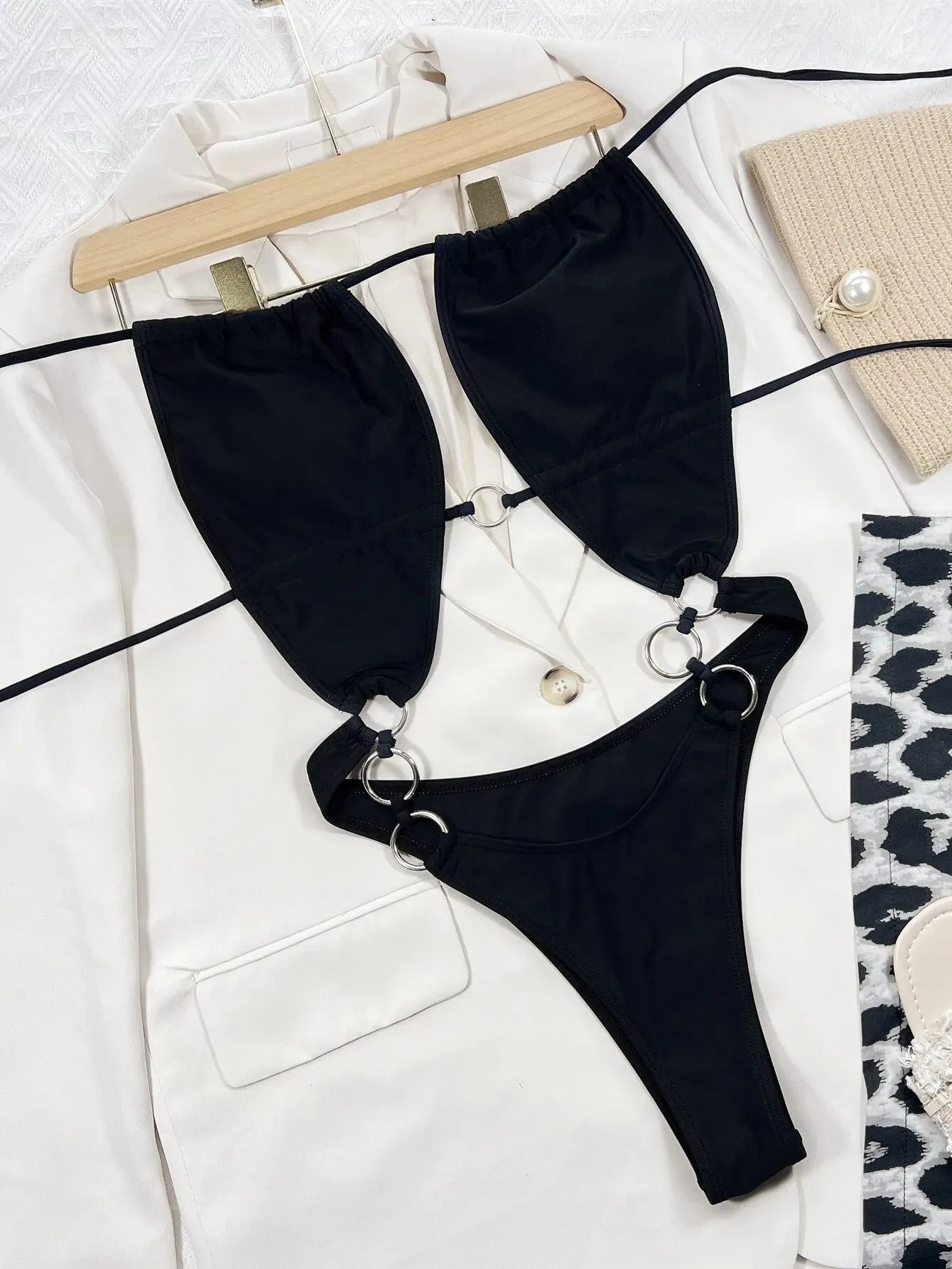 Sexy Hollow Swimwear Women Skinny One Piece Swimsuit