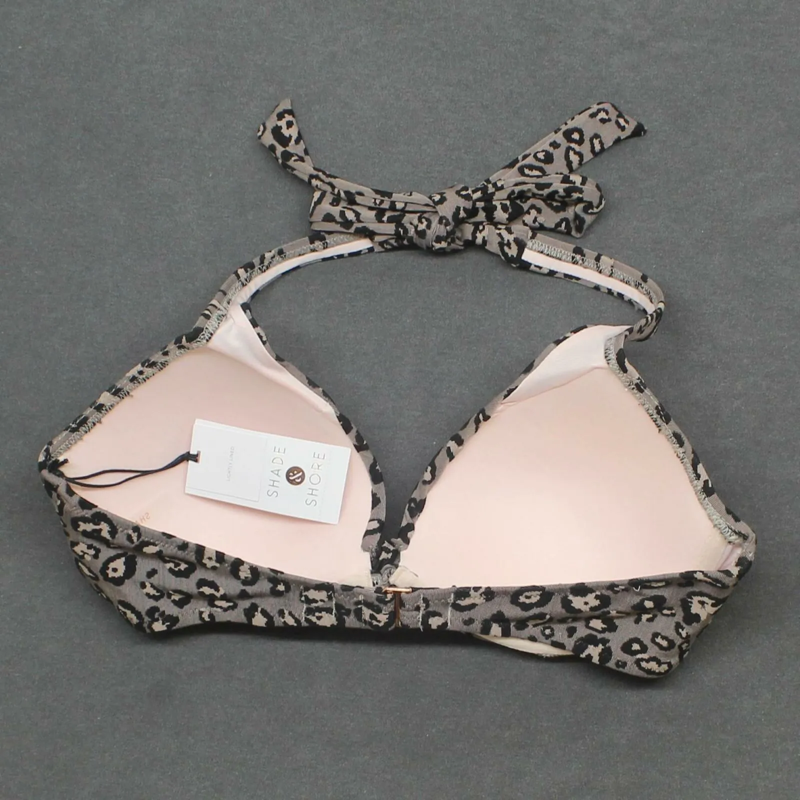 Shade & Shore Lightly Lined Jacquard Textured Twist-Front Bikini Top