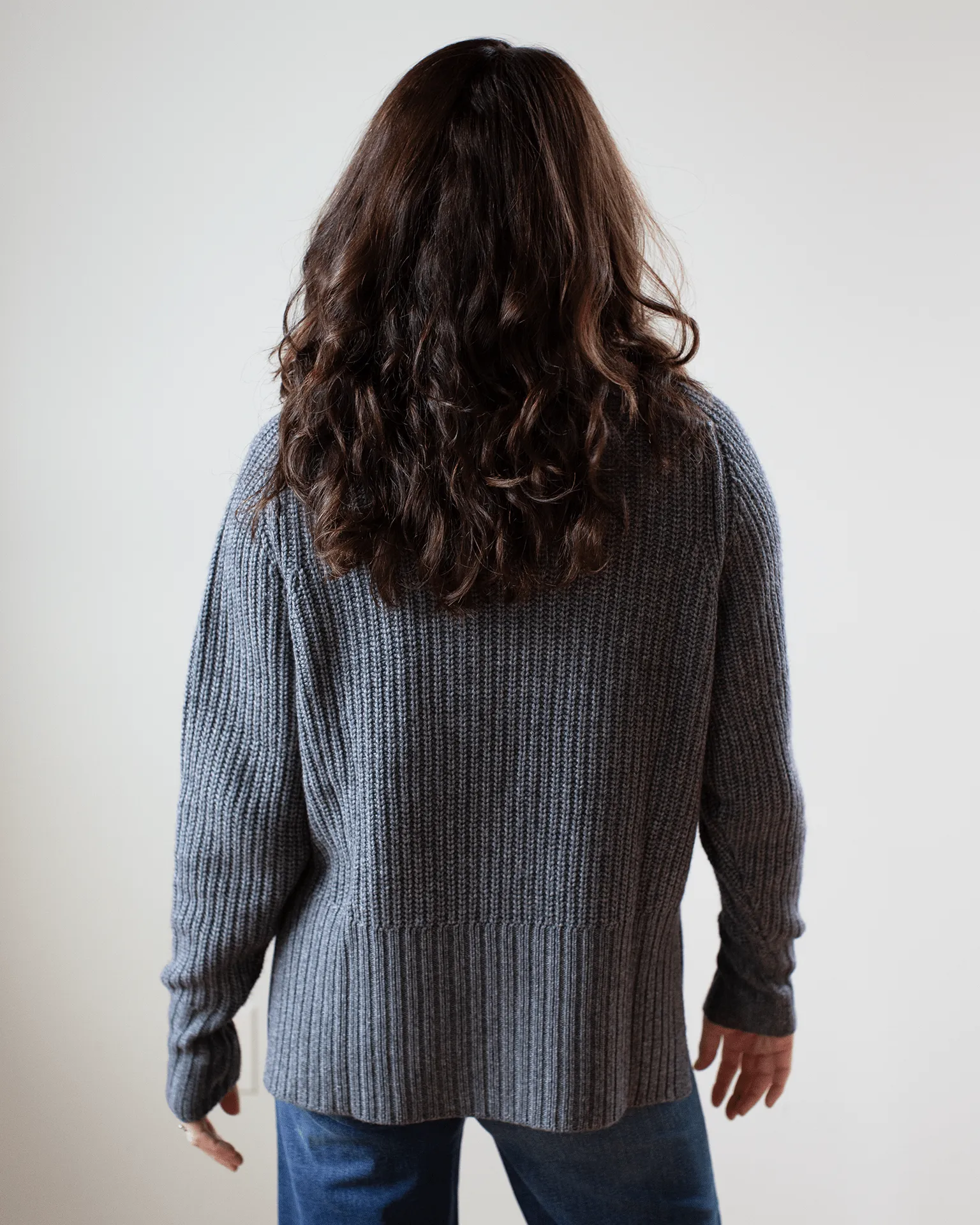 Shaker Turtleneck w/ Side Slits in Flannel