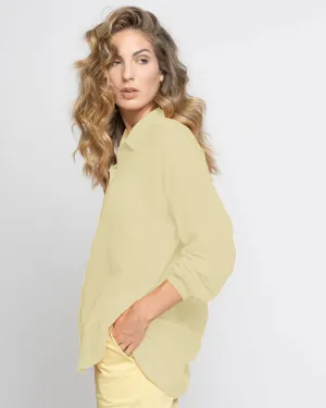 Sheer Hi-Lo Button-Up Shirt