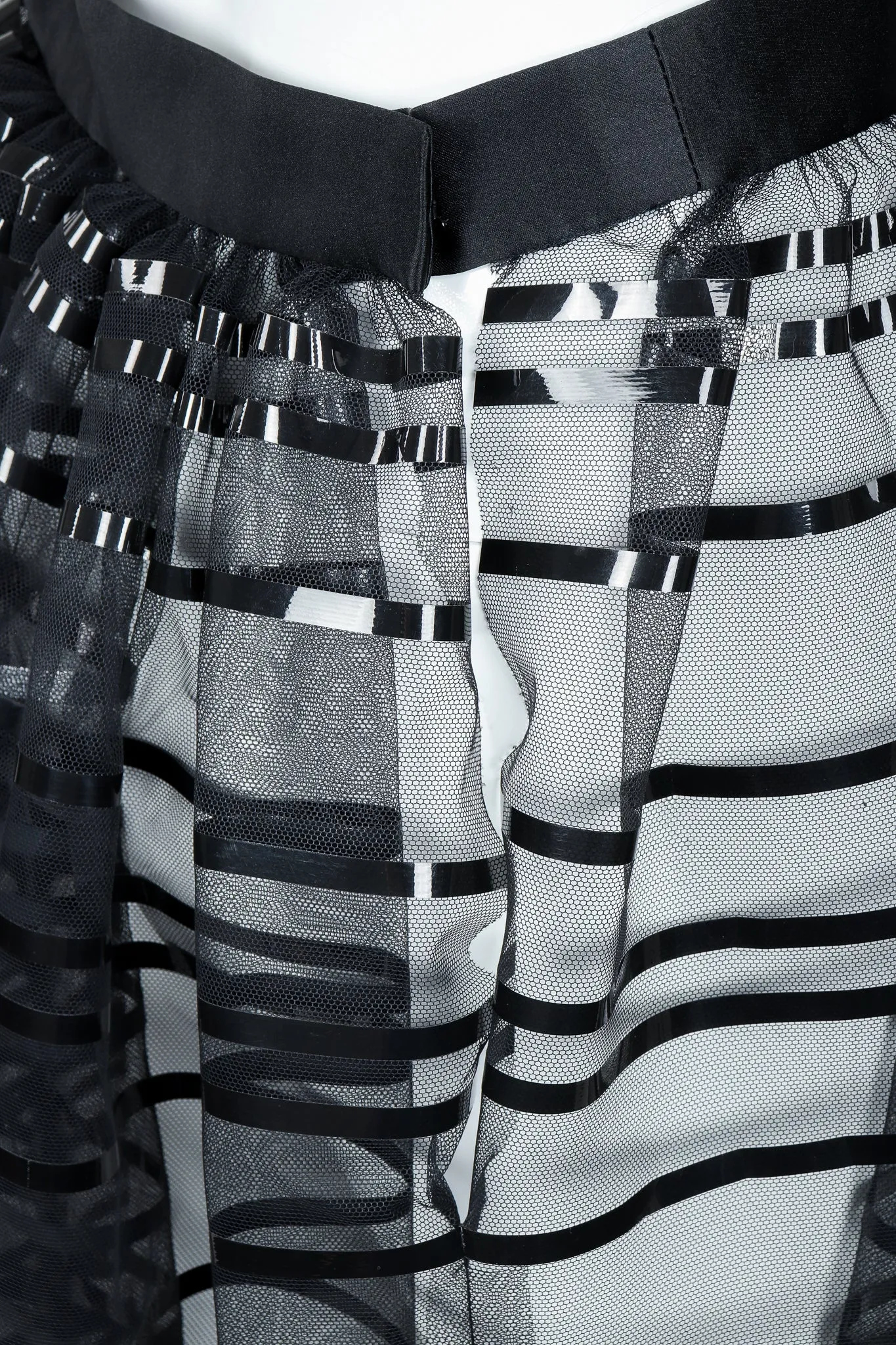 Sheer Striped Mesh Ball Skirt