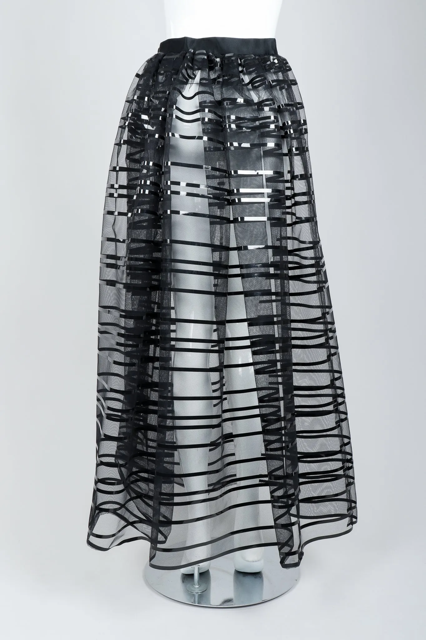 Sheer Striped Mesh Ball Skirt