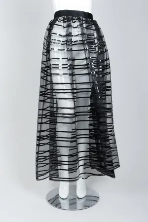 Sheer Striped Mesh Ball Skirt