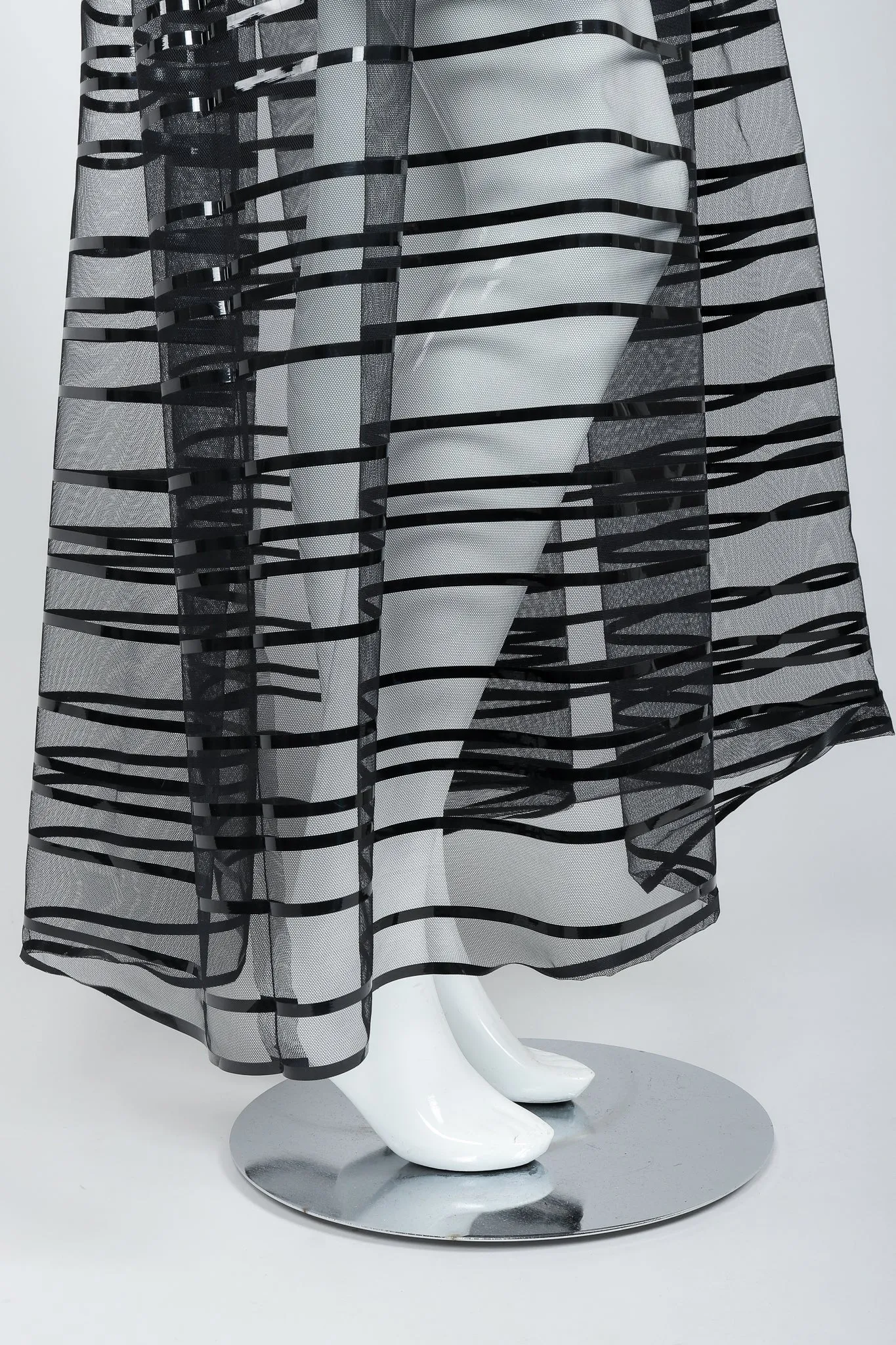 Sheer Striped Mesh Ball Skirt