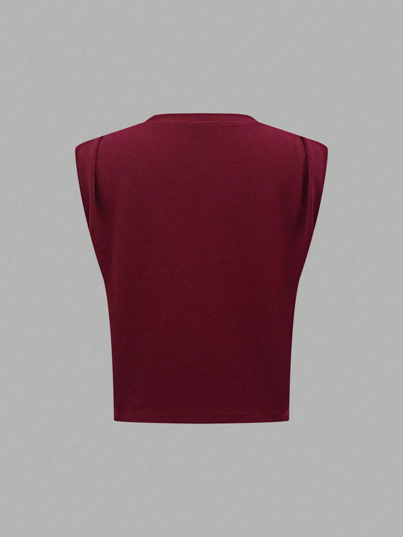 SHEIN Prive Solid Color Twisted Knot Hem T-Shirt