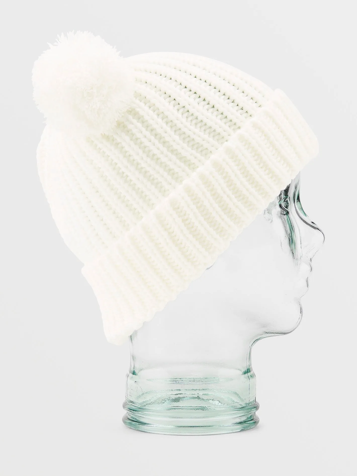 Shreddy Teddy Bobble Beanie - WHITE - (KINDER)